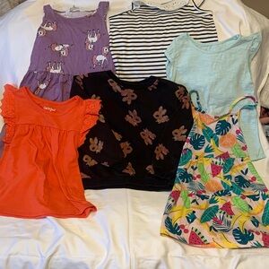 6 Piece Girls Size 6/6X Bundle of Various Brands - bunny, unicorn, and fruit